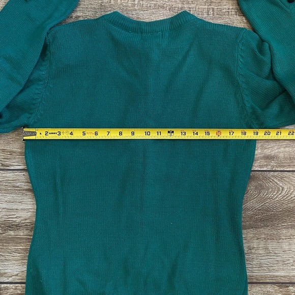 Vintage Green Cardigan Sweater  M - Picture 8 of 9